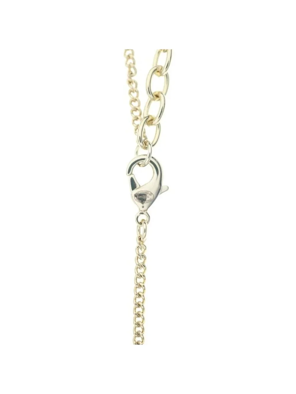 Chanel CC Logo Pendant Chain Gold Pink